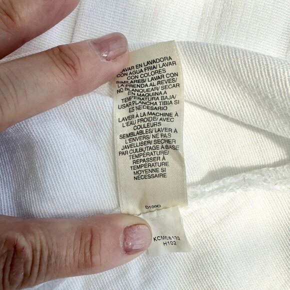 DNKY JEANS White Jacket Short Sleeves 100% Cotton size large - Picture 12 of 13